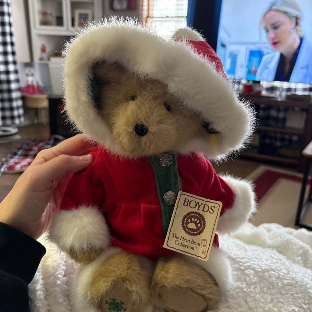 Boyds Bears Mary Beary The Head Bean Collection Christmas Santa Hooded Suit Plus